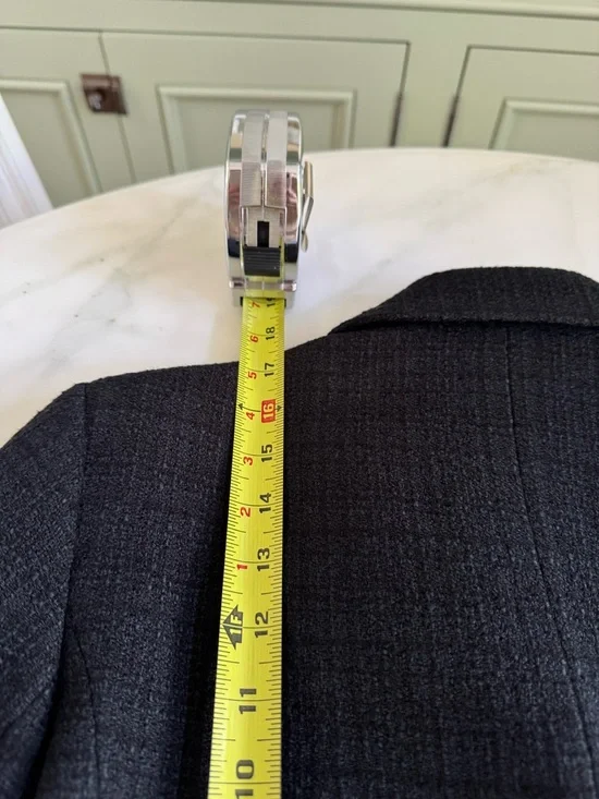 Sandro Cropped Tweed Blazer Black Sz 38 - Picture 7 of 13